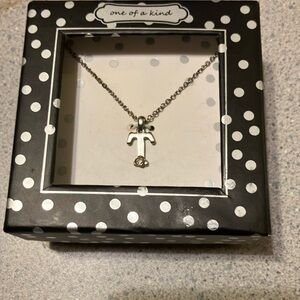 FINAL PRICE! BNWT Silver Tone “T” Necklace